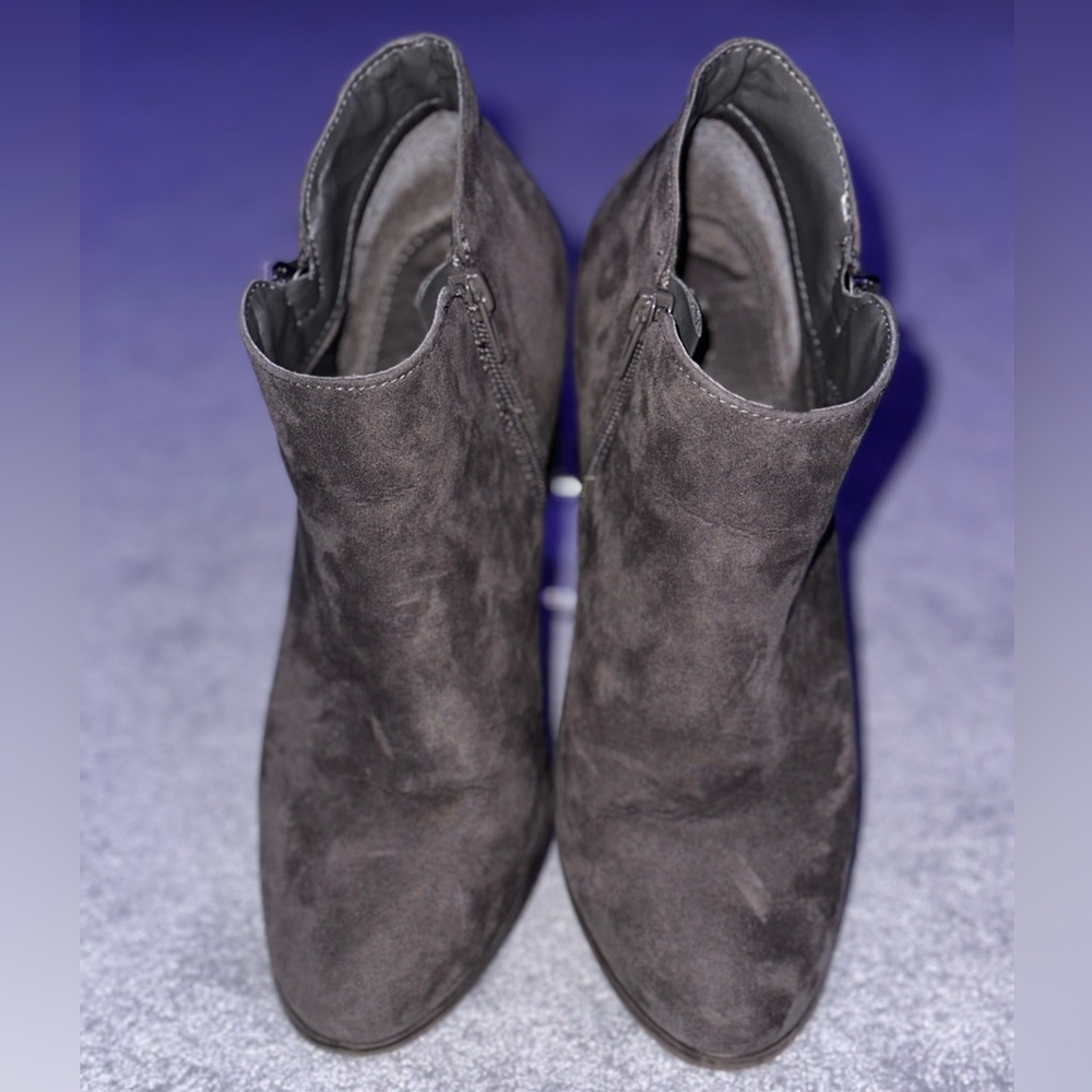 Style & Co gray suede booties 8.5
